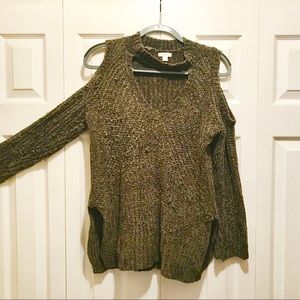Olive chenille knit sweater